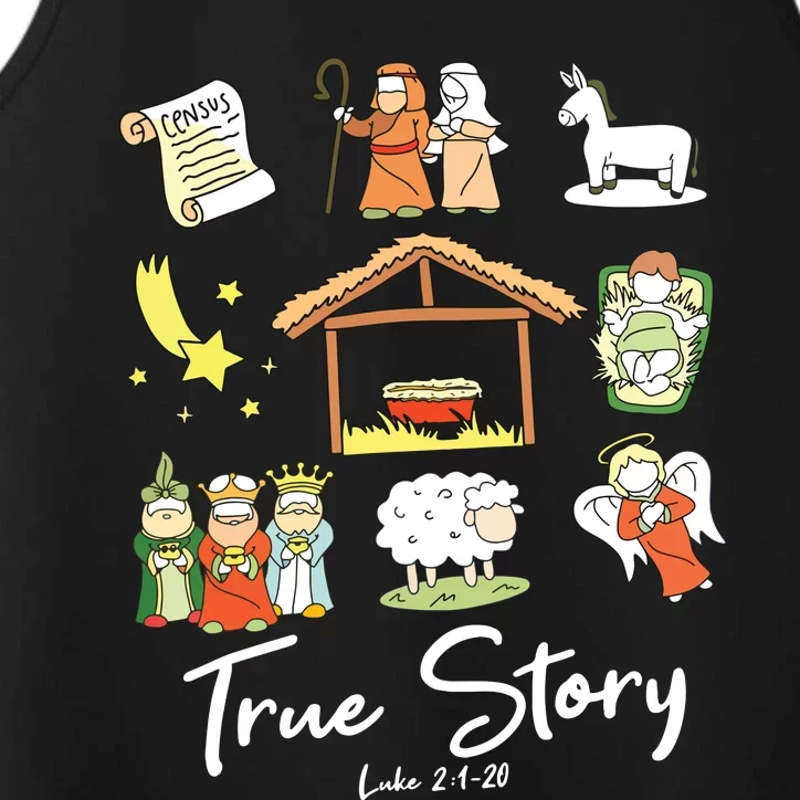 True Story Nativity Christmas Jesus Faith Based Christmas Performance Tank