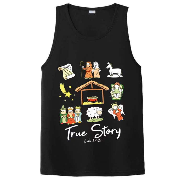 True Story Nativity Christmas Jesus Faith Based Christmas Performance Tank