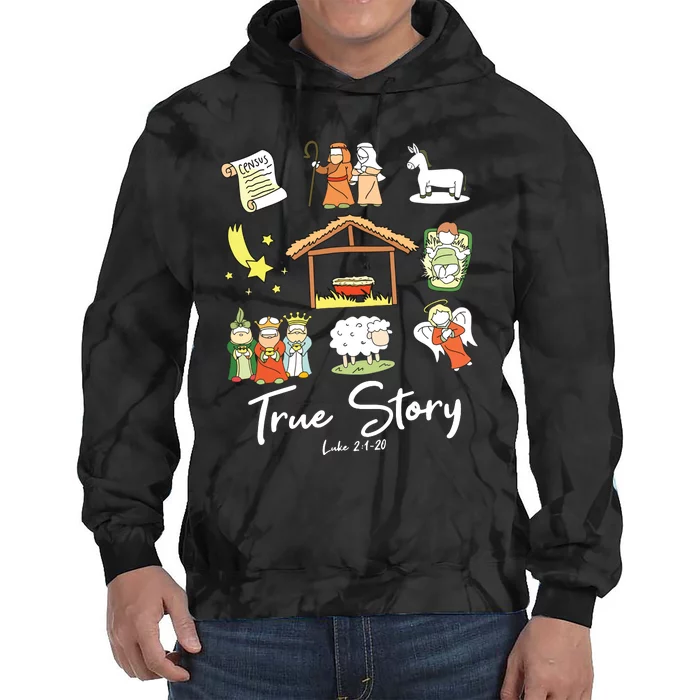 True Story Nativity Christmas Jesus Faith Based Christmas Tie Dye Hoodie