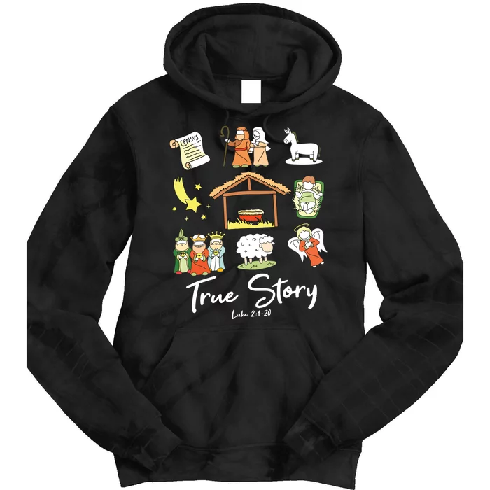 True Story Nativity Christmas Jesus Faith Based Christmas Tie Dye Hoodie