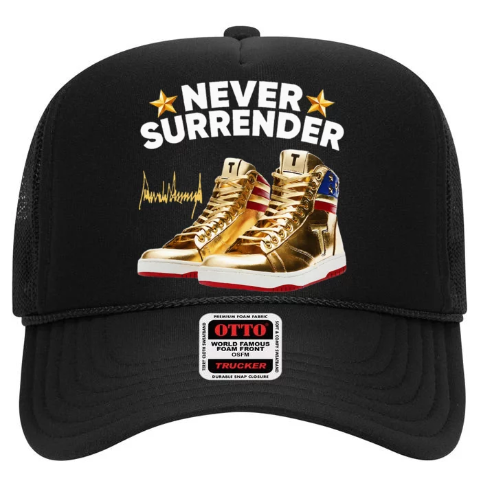 Trump Sneakers Never Surrender High Crown Mesh Trucker Hat