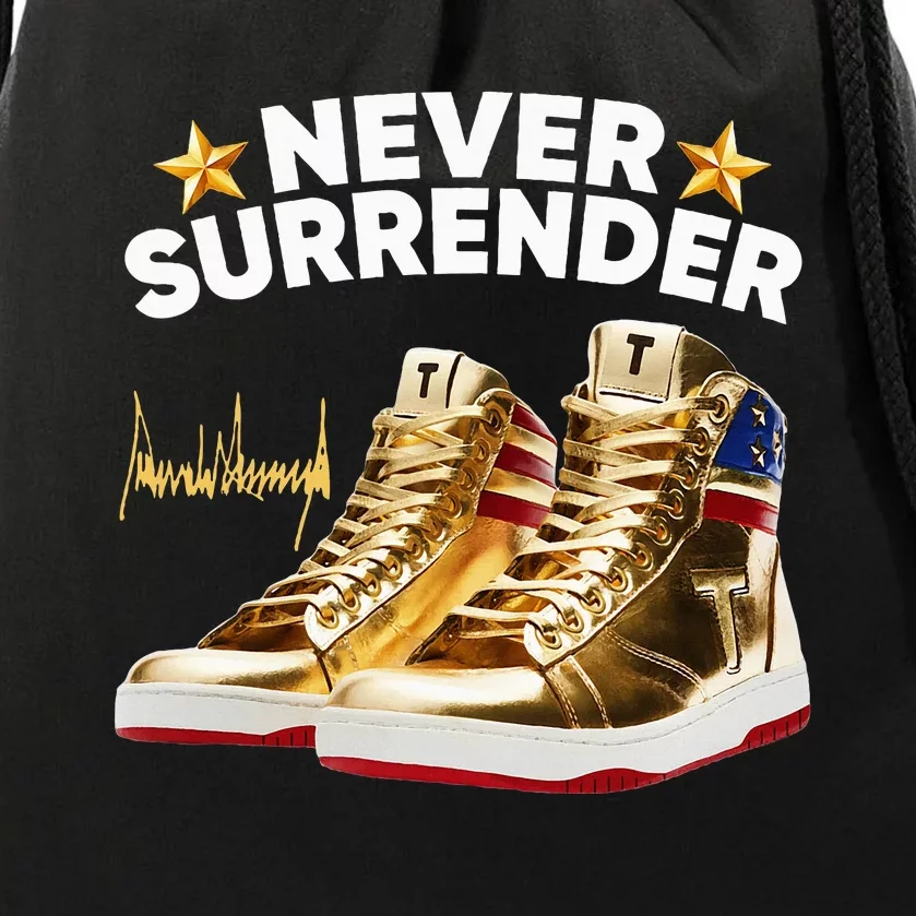 Trump Sneakers Never Surrender Drawstring Bag