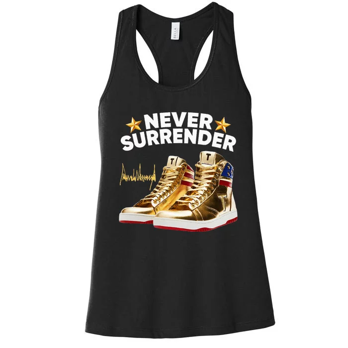 Trump Sneakers Never Surrender Women's Racerback Tank