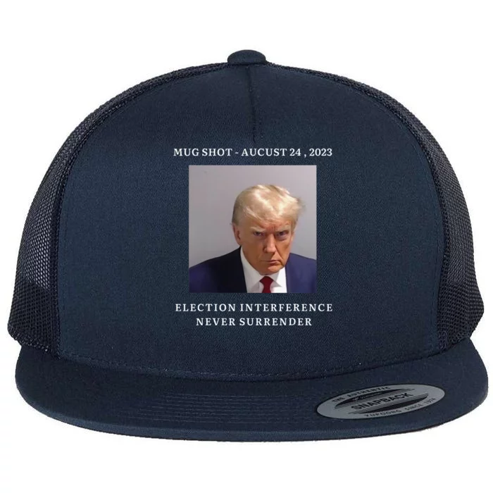 Trump Supporter Not Guilty Donald Trump Mugshot Flat Bill Trucker Hat