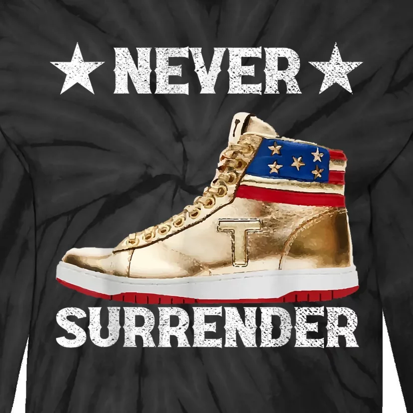 Trump Sneakers Never Surrender Pro Trump Tie-Dye Long Sleeve Shirt