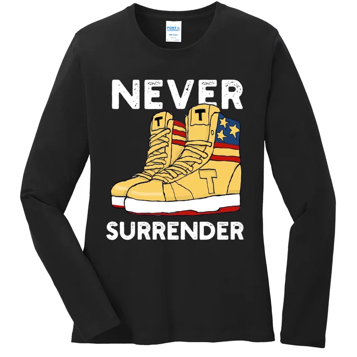 Trump Sneakers Never Surrender Pro Trump Sneakers Ladies Long Sleeve Shirt