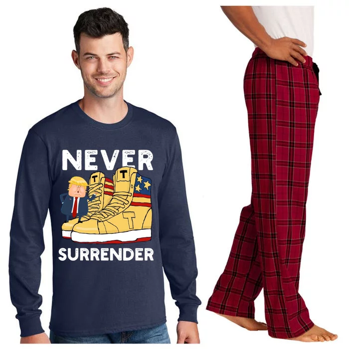 Trump Sneakers Never Surrender Pro Trump Sneakers Long Sleeve Pajama Set