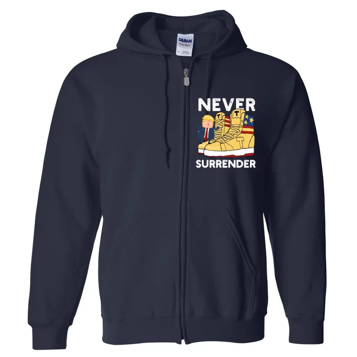 Trump Sneakers Never Surrender Pro Trump Sneakers Full Zip Hoodie