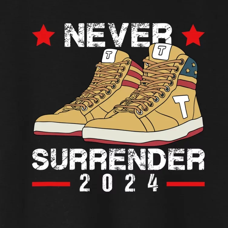 Trump Sneakers Never Surrender Pro Trump Sneakers Women's Crop Top Tee