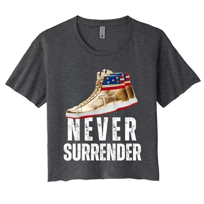 Trump Sneakers Never Surrender Pro Trump Sneakers Women's Crop Top Tee