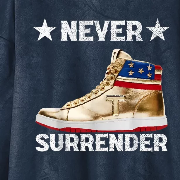 Trump Sneakers Never Surrender Pro Trump Hooded Wearable Blanket