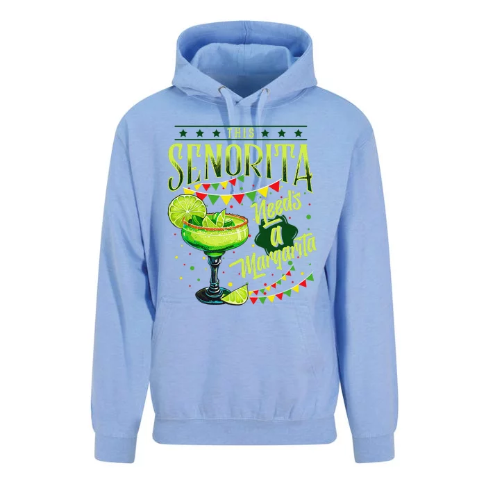 This Senorita Needs A Margarita Funny Cinco De Mayo Cute Unisex Surf Hoodie