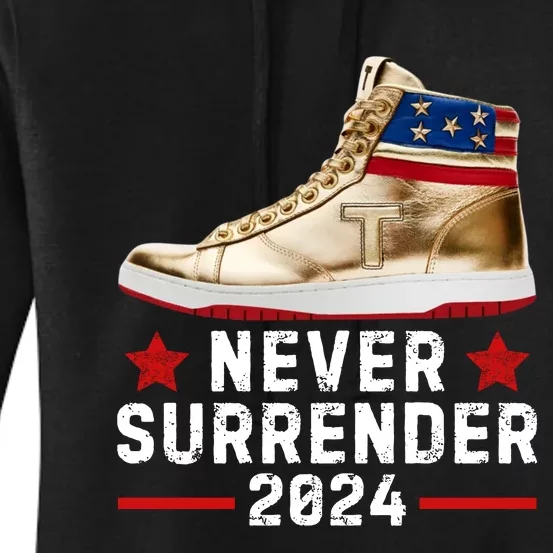 Trump Sneakers Never Surrender Pro Trump Women's Pullover Hoodie