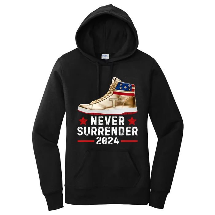 Trump Sneakers Never Surrender Pro Trump Women's Pullover Hoodie