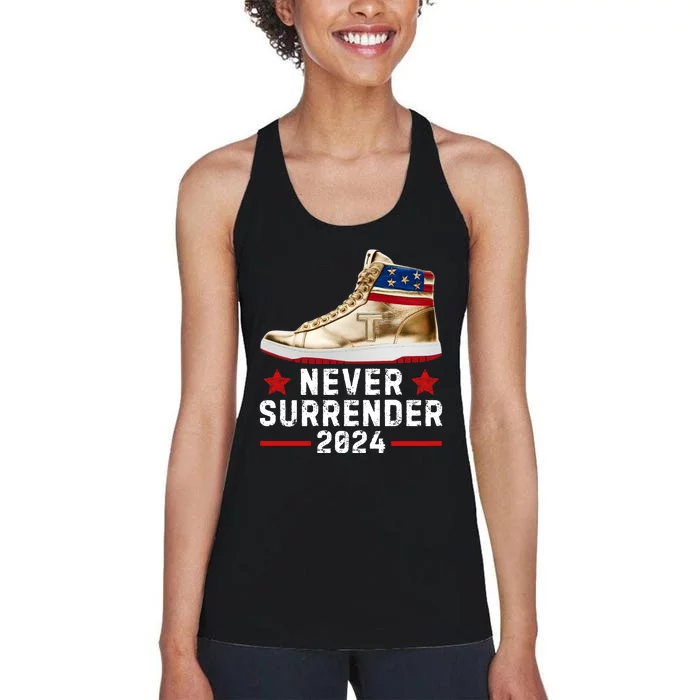 Trump Sneakers Never Surrender Pro Trump Women's Racerback Tank