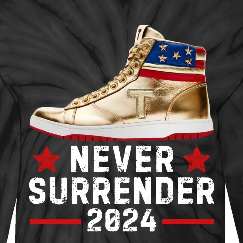 Trump Sneakers Never Surrender Pro Trump Tie-Dye Long Sleeve Shirt