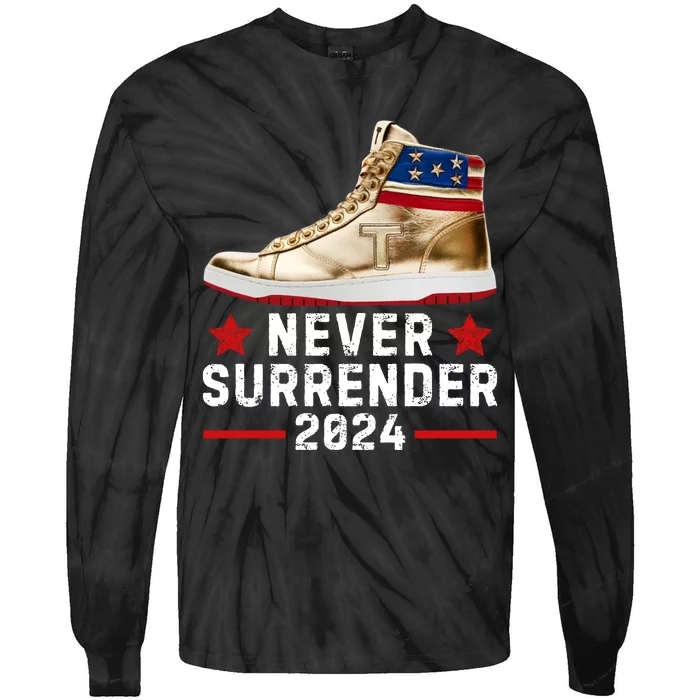 Trump Sneakers Never Surrender Pro Trump Tie-Dye Long Sleeve Shirt