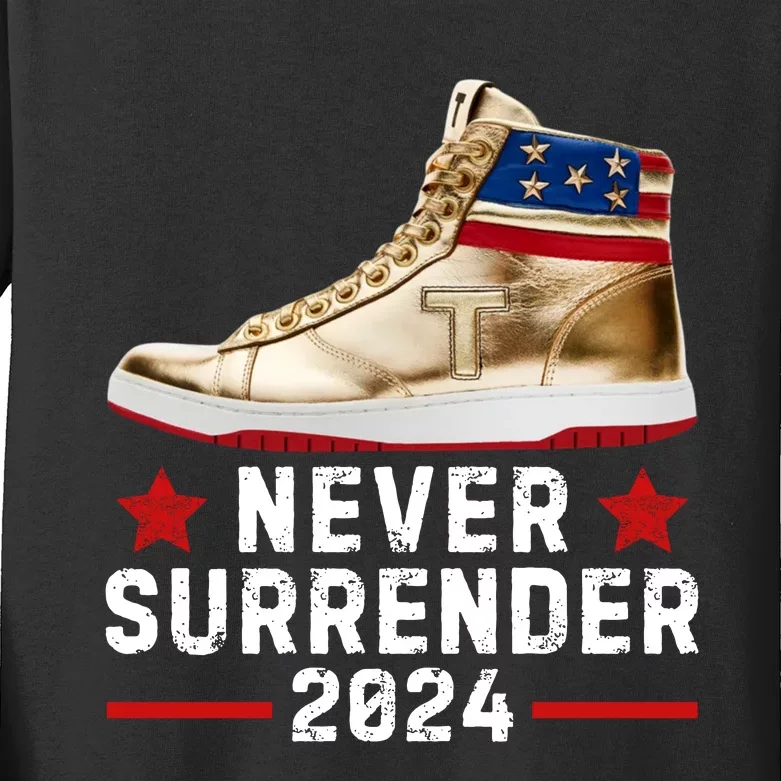 Trump Sneakers Never Surrender Pro Trump Kids Long Sleeve Shirt