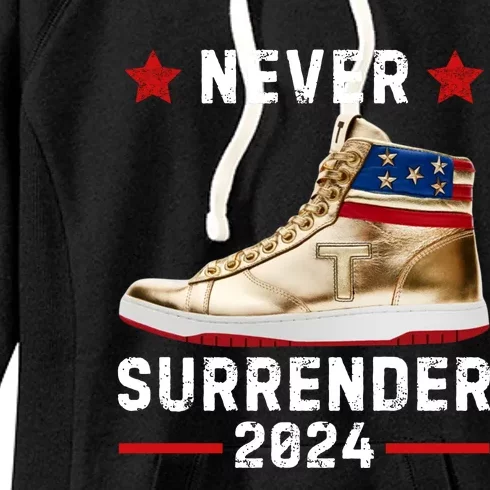 Trump Sneakers Never Surrender Pro Trump Women's Fleece Hoodie