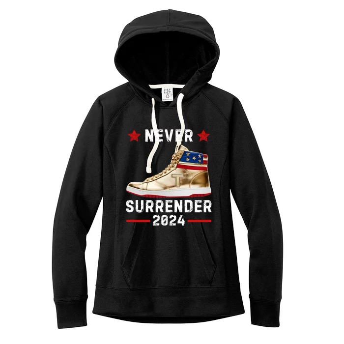 Trump Sneakers Never Surrender Pro Trump Women's Fleece Hoodie