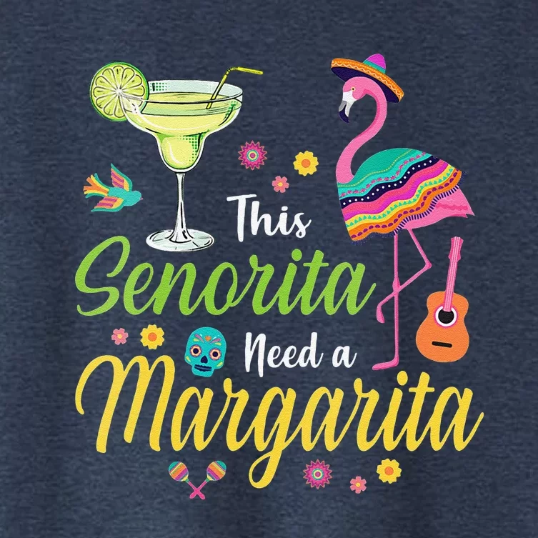 This Senorita Needs A Margarita Cinco De Mayo Funny Women's Crop Top Tee