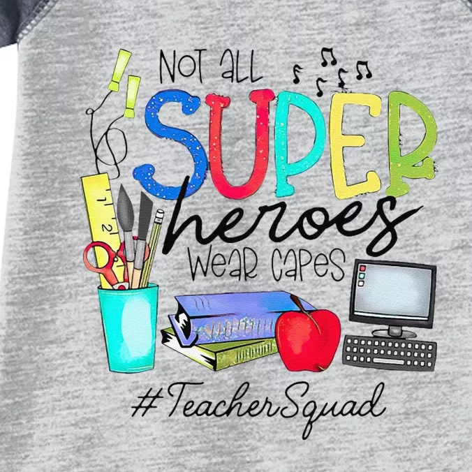 Teacher Squad Not All Super Heroes Wear Capes Mother's Day Infant Baby Jersey Bodysuit