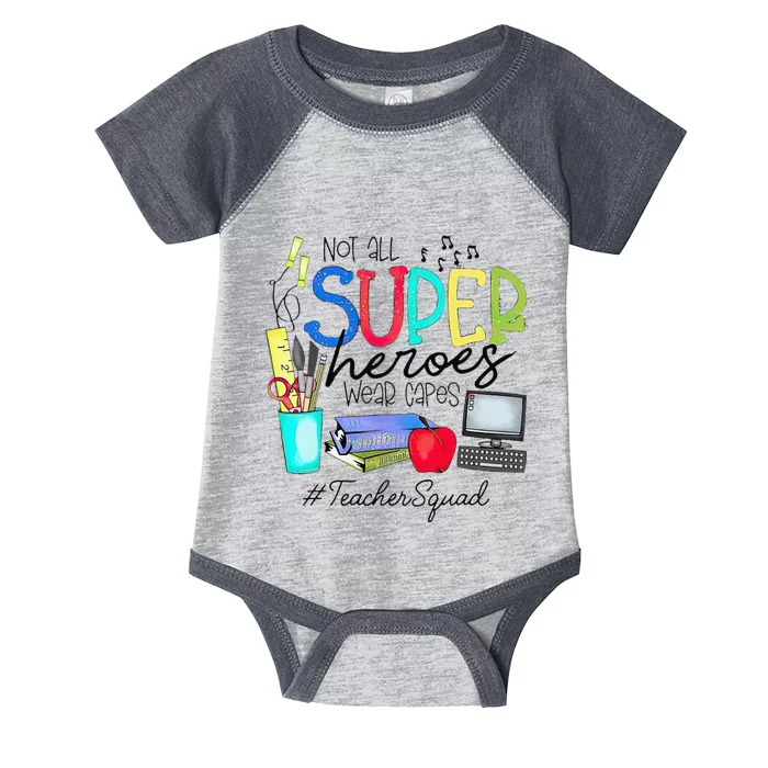 Teacher Squad Not All Super Heroes Wear Capes Mother's Day Infant Baby Jersey Bodysuit