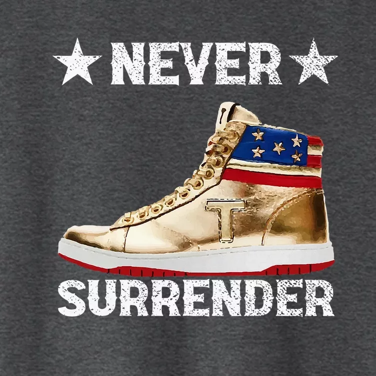 Trump Sneakers Never Surrender Pro Trump Women's Crop Top Tee