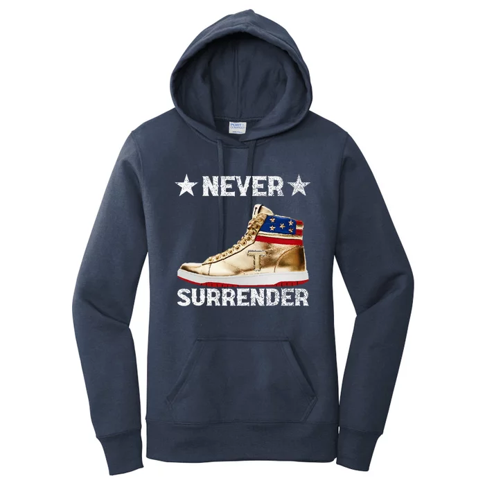 Trump Sneakers Never Surrender Pro Trump Women's Pullover Hoodie