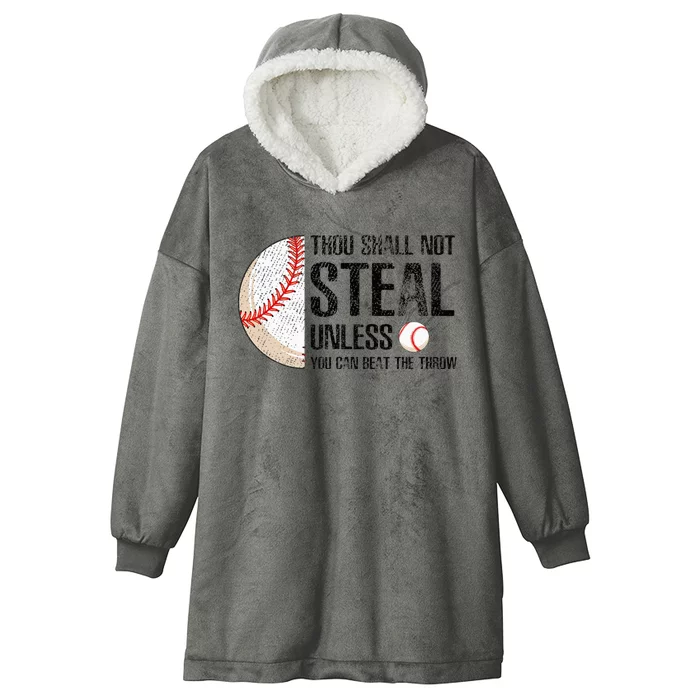 Thou Shall Not Steal Unless You Beat Throw Baseball Lover Hooded Wearable Blanket