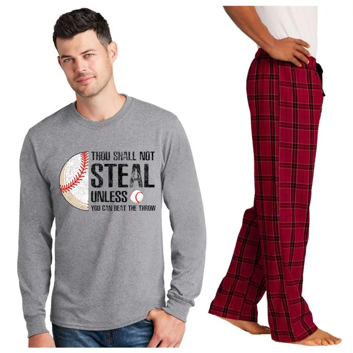 Thou Shall Not Steal Unless You Beat Throw Baseball Lover Long Sleeve Pajama Set