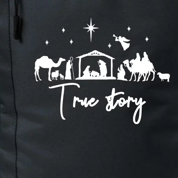 True Story Nativity Christmas Baby Jesus Manger Catholic Daily Commute Backpack