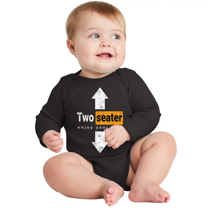 Two Seater Naughty Dirty Adult Humor Baby Long Sleeve Bodysuit