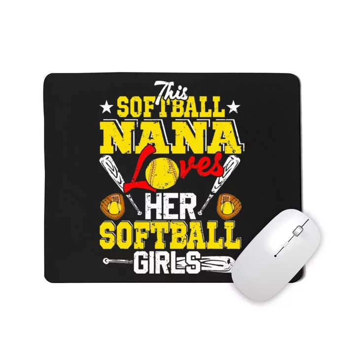 This Softball Nana Loves Her Softball Matching Family Mousepad