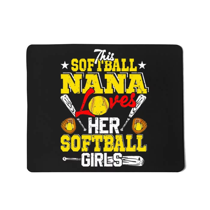 This Softball Nana Loves Her Softball Matching Family Mousepad