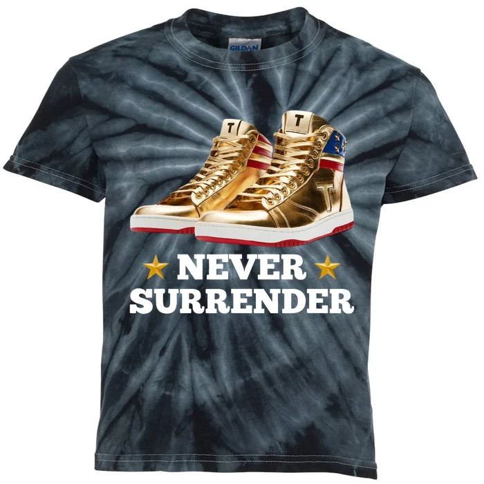 Trump Sneakers Never Surrender Kids Tie-Dye T-Shirt