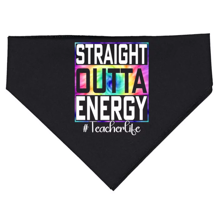 Teacher Straight Outta Energy Teacher Life USA-Made Doggie Bandana