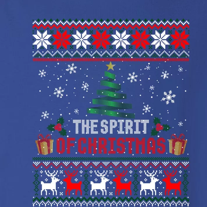 The Spirit Of Christmas Ugly Xmas Sweater Gift Toddler Long Sleeve Shirt