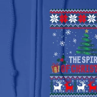 The Spirit Of Christmas Ugly Xmas Sweater Gift Full Zip Hoodie