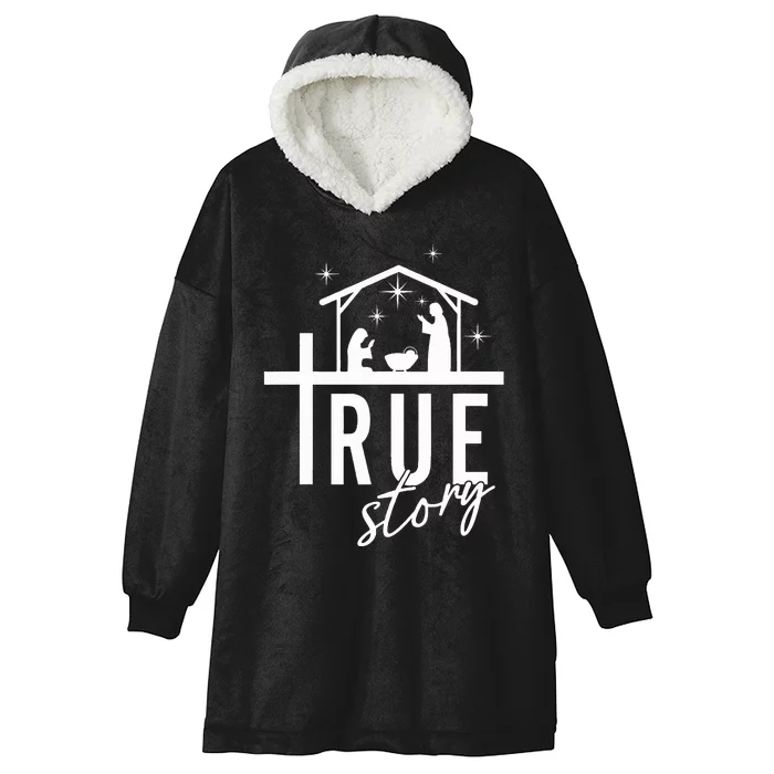 True Story Of Jesus Birth Christmas Nativity Scene Family Hooded Wearable Blanket