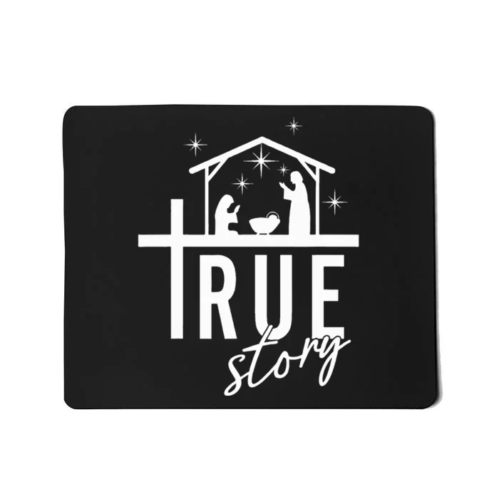 True Story Of Jesus Birth Christmas Nativity Scene Family Mousepad