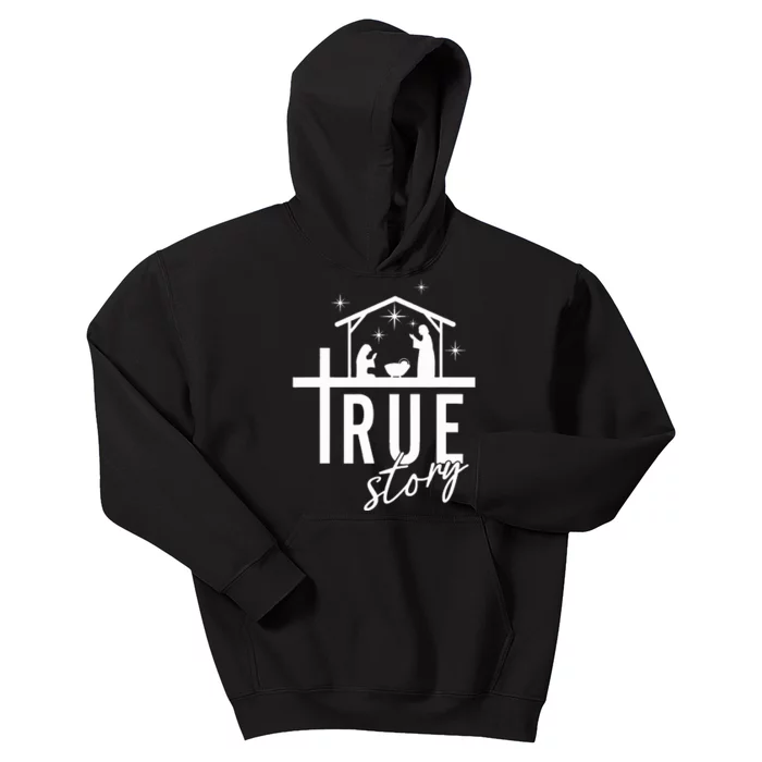 True Story Of Jesus Birth Christmas Nativity Scene Family Kids Hoodie