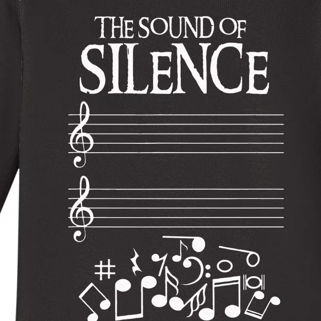 The Sound Of Silence Humorous Music For Musicians Baby Long Sleeve Bodysuit