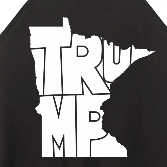 Trump State Of Minnesota Map Shape White Text Trump 2024 Women’s Perfect Tri Rocker Tank