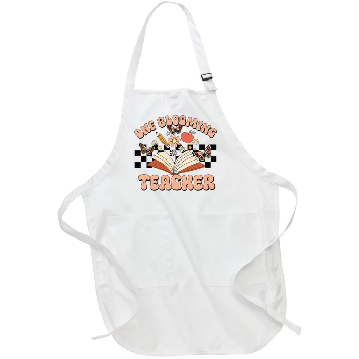 Teacher Spring One Blooming Teacher Flower Teacher's Day Full-Length Apron With Pocket