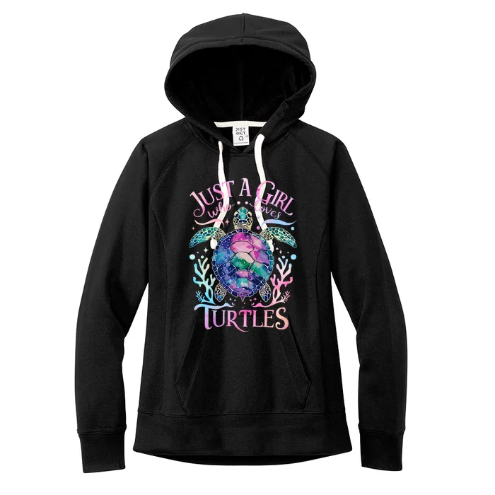 Turtle Sea Ocean Cute Just A Girl Who Loves Turtles Women's Fleece Hoodie