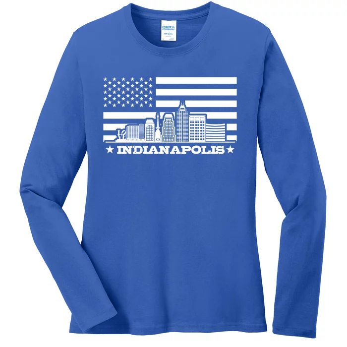 The Skyline Of Indianapolis Gift Ladies Long Sleeve Shirt