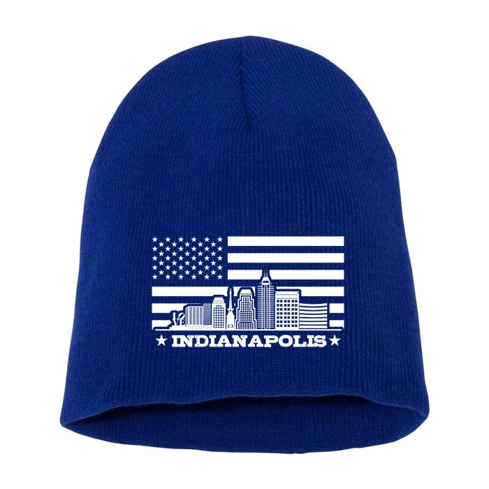 The Skyline Of Indianapolis Gift Short Acrylic Beanie