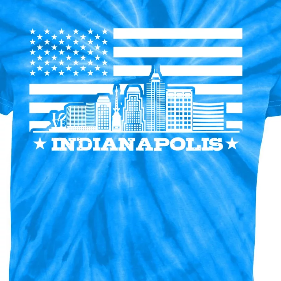 The Skyline Of Indianapolis Gift Kids Tie-Dye T-Shirt