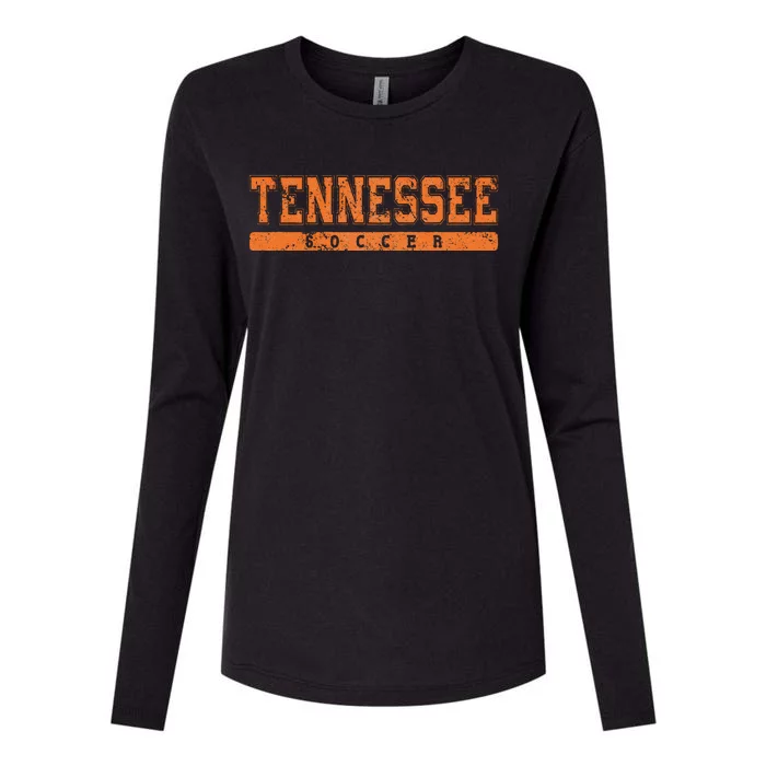 Tennessee Soccer Orange Vintage Womens Cotton Relaxed Long Sleeve T-Shirt